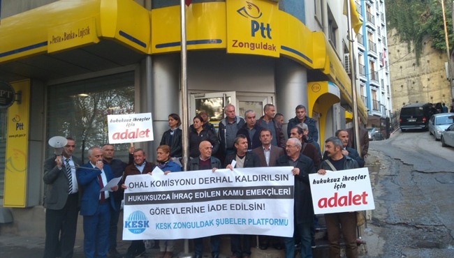 Zonguldak: OHAL Komisyonu Derhal Kaldırılsın, İhraç Kamu Emekçileri Görevlerine İade Edilsin