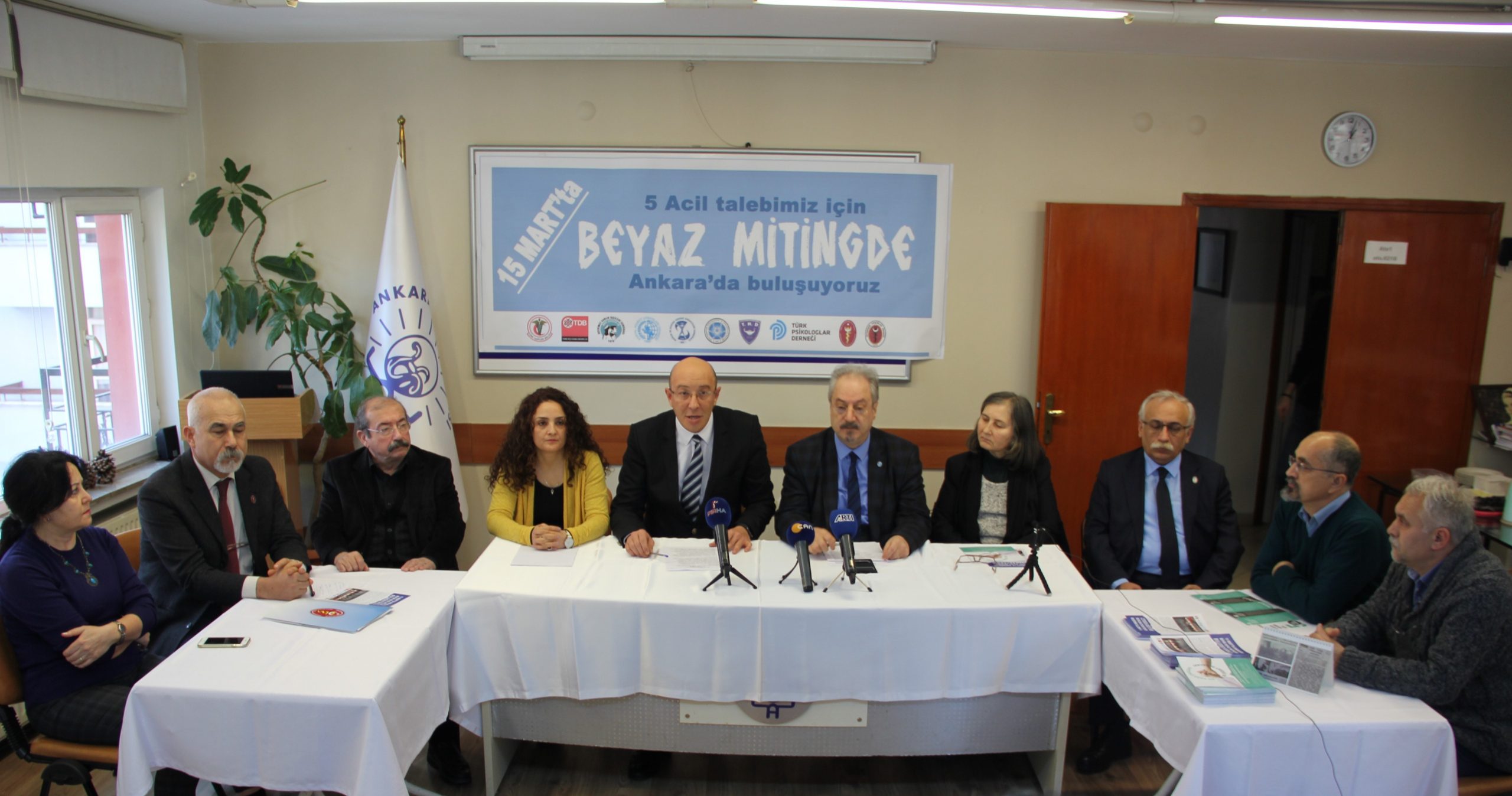 Ankara Sağlık Emek ve Meslek Örgütlerinden 15 Mart Ankara Büyük Beyaz Mitingi’ne Çağrı