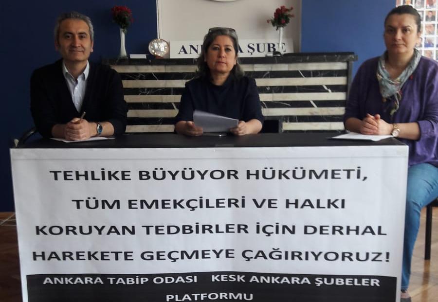 KESK Ankara Şubeler Platformu ve Ankara Tabip Odası: Hükümeti Tüm Emekçileri ve Halkı Koruyan Tedbirler İçin Derhal Harekete Geçmeye Çağırıyoruz!