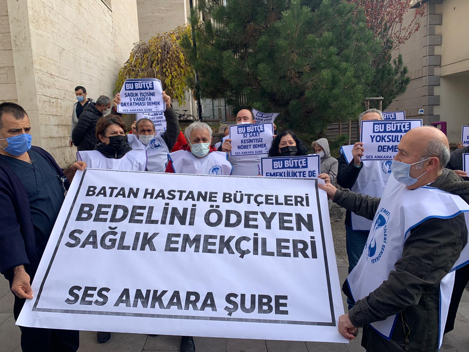 Ankara Şubemiz: Batan Hastane Bütçeleri, Bedelini Ödeyen Sağlık Emekçileri!