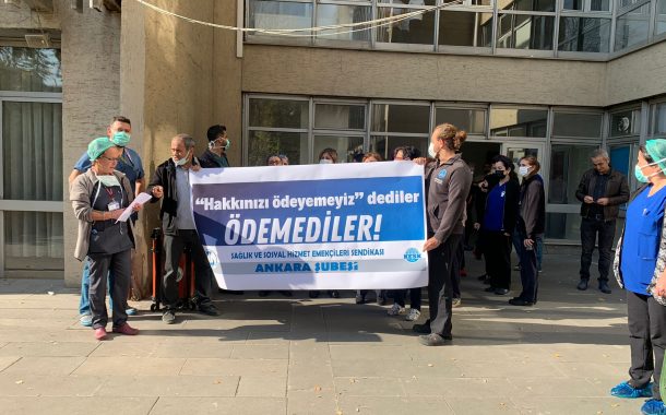 Ankara Şubemiz Ankara Üniversitesi Tıp Fakültesi İbni Sina Hastanesi Önünden Seslendi: Haklarımızı Verin!